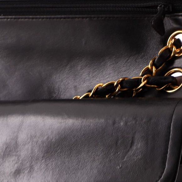 Chanel Vintage Classic Double Flap Bag Quilted Lambskin Medium Black - Picture 8 of 9